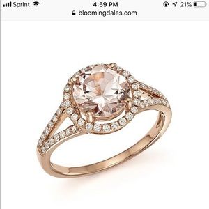Diamond and Morganite engagement ring